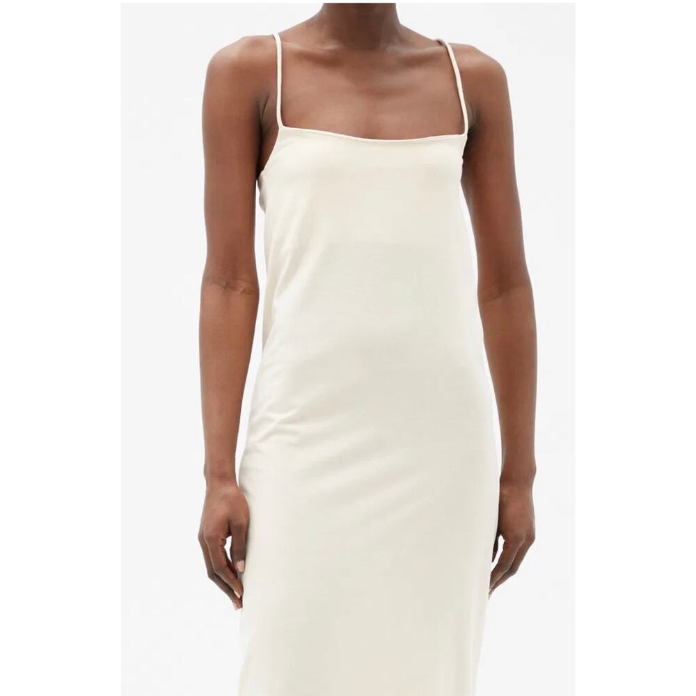 RAEY Square-Neck Cotton-Blend Jersey Maxi Slip Dress in Ivory. NWT. Size 8 US - Picture 9 of 10